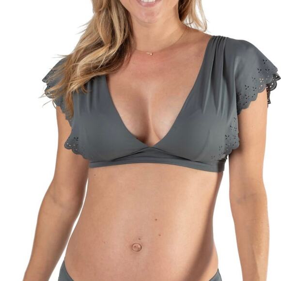 Cache Coeur Bloom Maternity Swim Top Kaki size XL - Picture 6 of 6